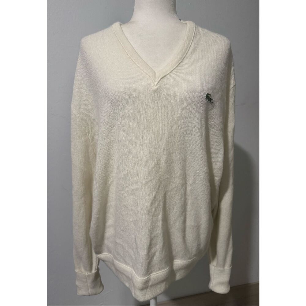 Izod Lacoste vintage V neck pullover sweater XL